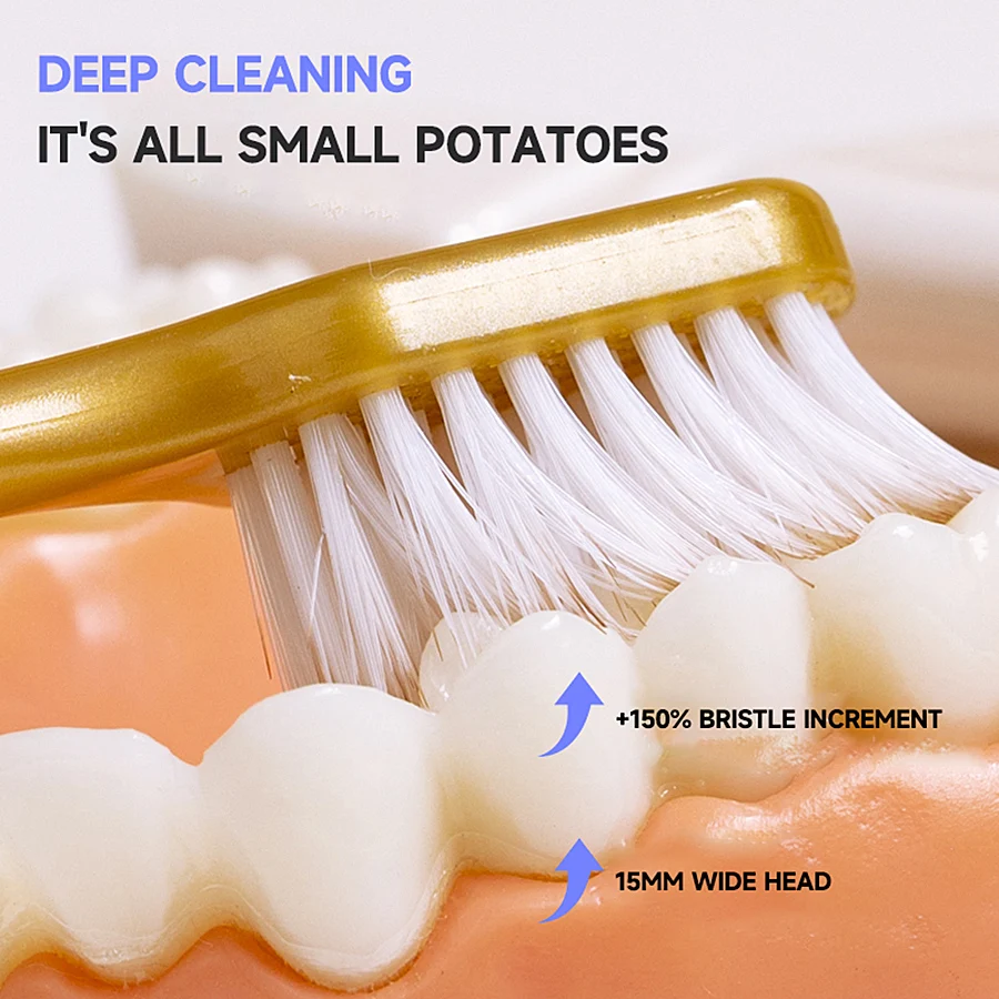 6/18pcs manual wide head soft hair toothbrush for gentle oral cleaning for adults, couples, men and women, families