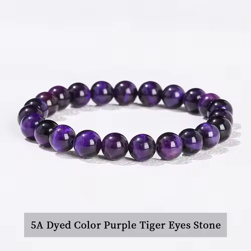 JD Natural Stone Beads Bracelet Amethyst Tiger Eye Crystal Quartz Agate Gem Beads Bangles Women Men Reiki Healling Jewelry Gift - Image 9
