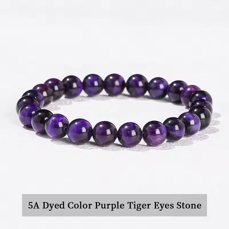 JD Natural Stone Beads Bracelet Amethyst Tiger Eye Crystal Quartz Agate Gem Beads Bangles Women Men Reiki Healling Jewelry Gift - Image 9