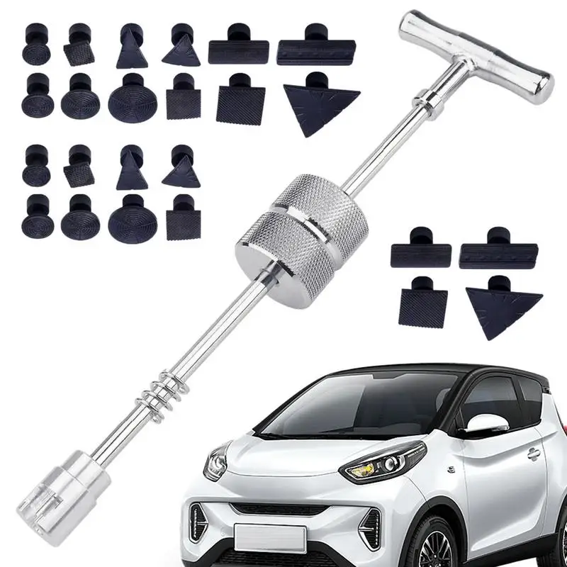 Car Dent Puller 25pcs Auto Repair Sheet Metal Kit Slide Powerful Dent Puller Multiple Size Suction Cup Puller Kit Car Acccessory