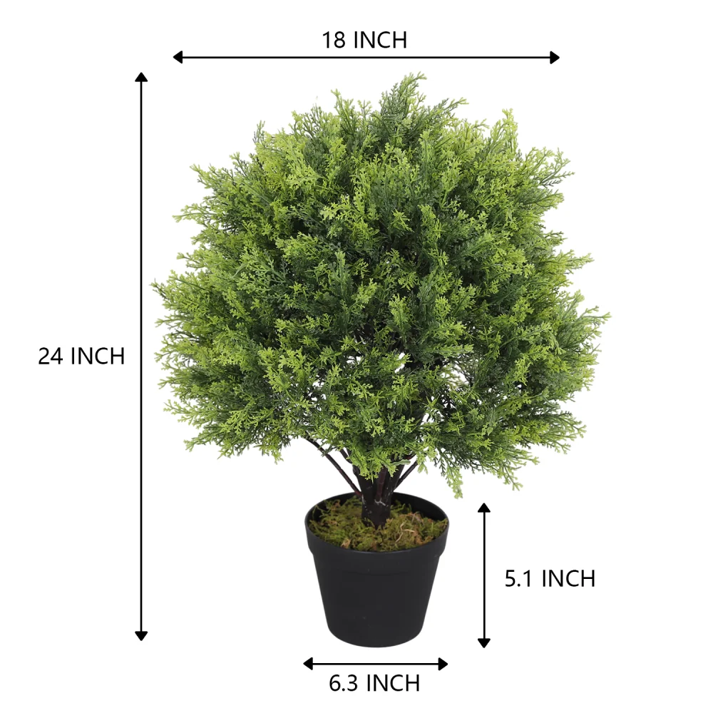 Exclusive Design Anti-UV Artificial Topiary Cedar Cypress Plant Tree Outdoor Artificial Bonsai Tree Plant Potted