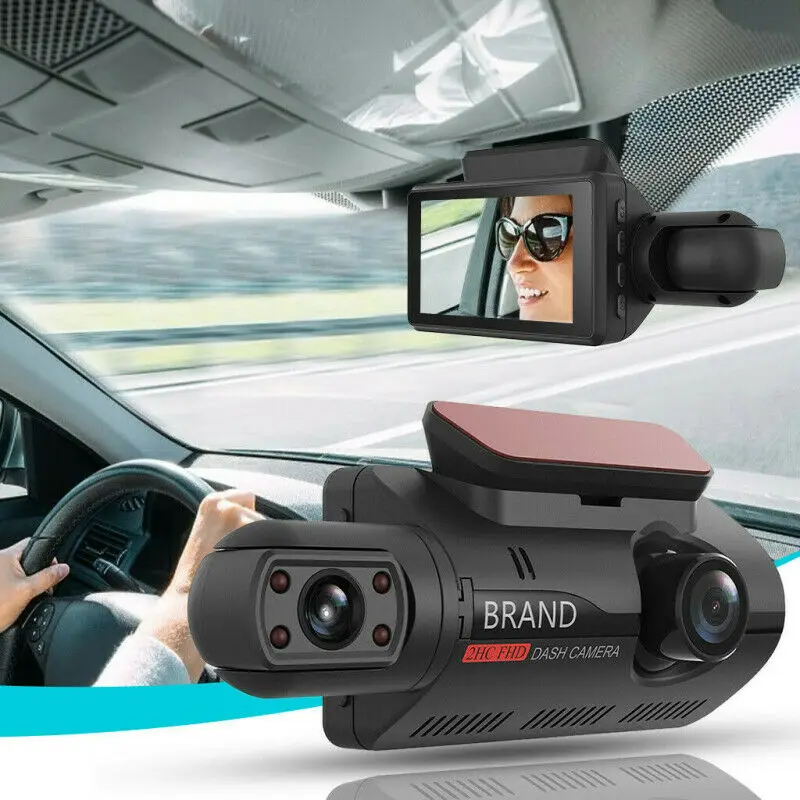 3 inch Dash Cam HD 1080P Car DVR Camera Recorder Dual Lens Front and Inner Camera Night Vision Loop Recording DVR Recorder Cam