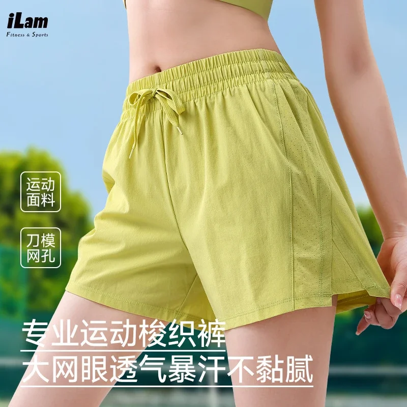 

Women's Running Gym shorts,loose fitting Breathable Quick drying Double layer Fitness marathon Yoga Pilates Fitness shorts