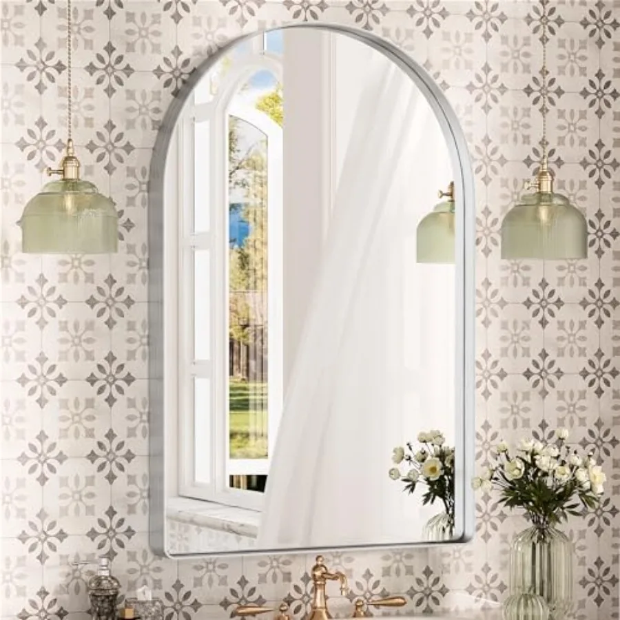 

22" x 30" Bathroom Mirror, Bathroom Vanity Mirror Metal Framed, Wall-Mounted Mirrors for Bedroom, Living Room, Entryway, Hallwa