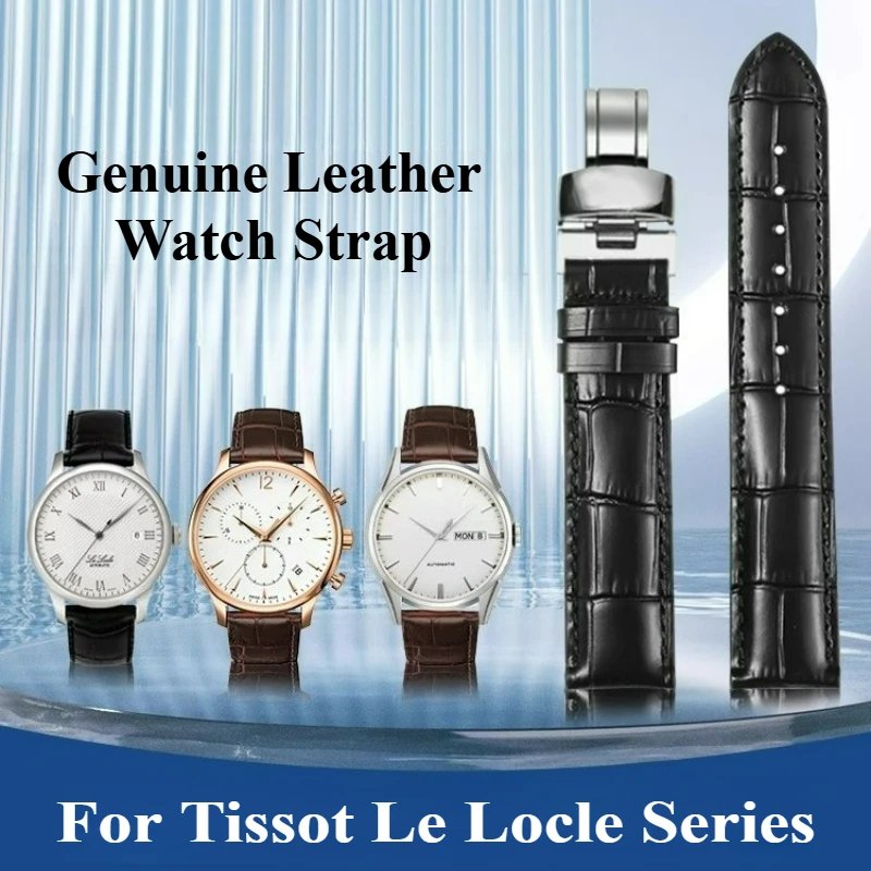 Для Tissot 1853, Le Locle Tulip Prudenza Carson Collection T41006, ремешок для часов из натуральной коровьей кожи, черный, коричневый, оригинальный браслет