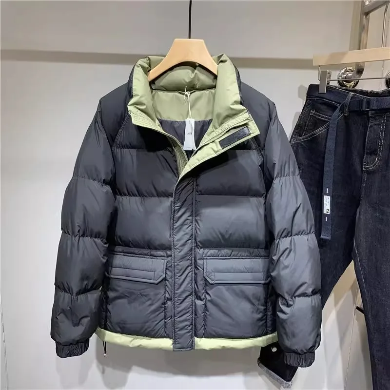 

Мужская свободная повседневная хлопковая куртка с воротником-стойкой, теплая, удобная, оверсайз, осенне-зимняя, модная, в американском стиле, пальто