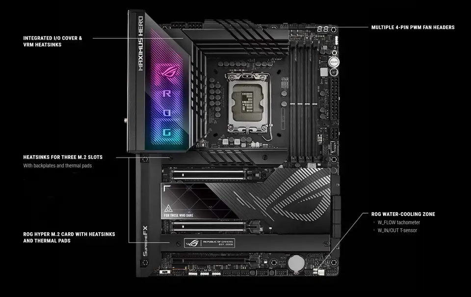 ASUS ROG MAXIMUS Z790 HERO Motherboard Socket LGA1700 CPU DDR5 7800+(O.C) Memory Chipset Z790 ATX Mainboard - 3