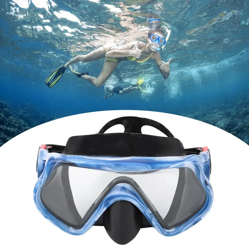 Anti-Fog Snorkeling & Scuba Diving Mask with Tempered Lens - Swim Glasses for Pool & Ocean Adventures