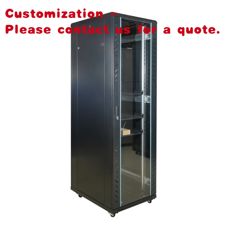 custom.Factory Designed 42U 600mm Glass Cabinet 19-Inch Floor Standing Telecom Server Rack 4U/6U/12U/42U Capacity Data C