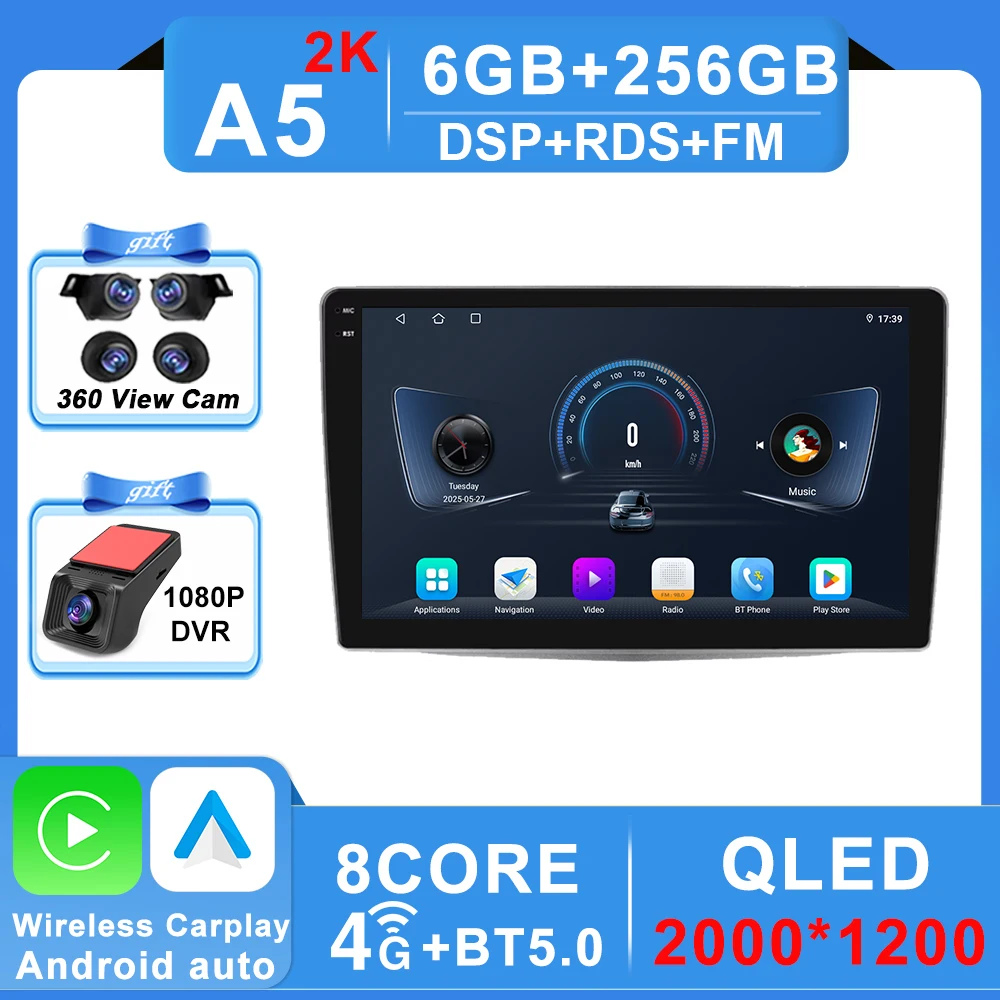 Android 16 Autoradio Stereo Voor Alfa Romeo MiTo 955 2008-2016 Auto Cireless Carplay GPS Navigatie Multimedia Video speler 2Din