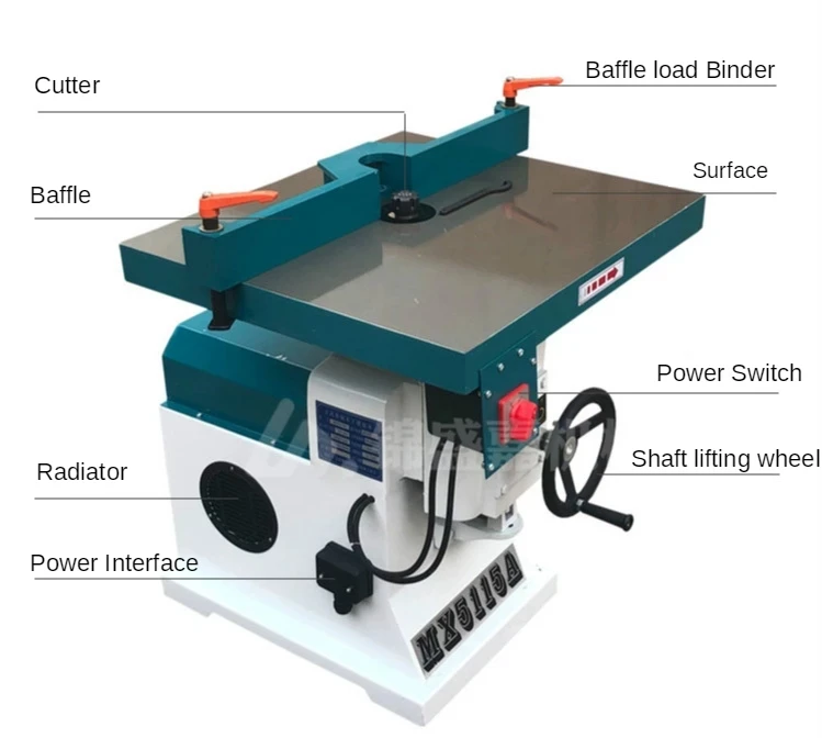 220 V/380 V Acrilico Lavorazione Del Legno macchina di rifilatura del vetro MX5115 Edge Trimmer verticale a asse singolo fresatrice per la lavorazione del legno