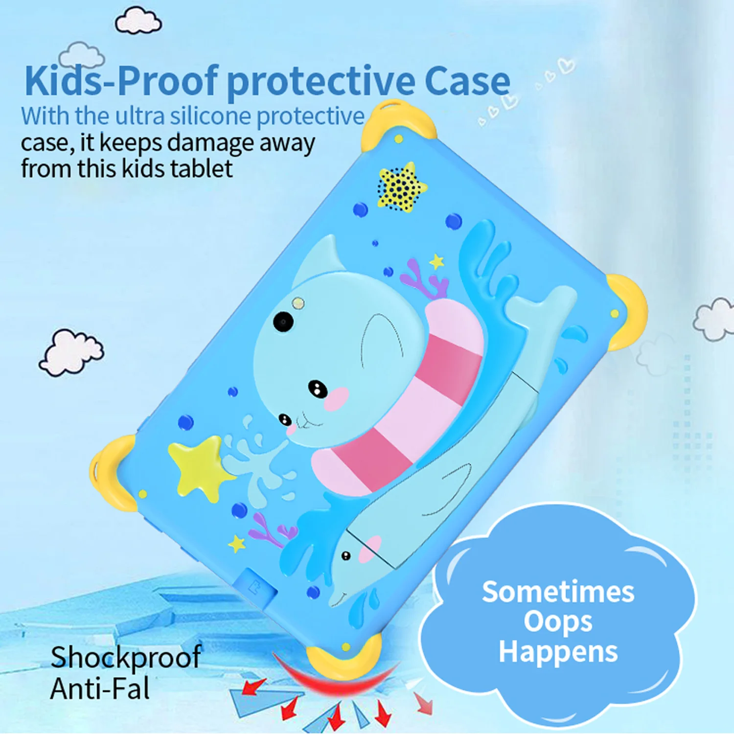 2025 Nuovo modello di cartone animato da 7 pollici tablet per bambini Quad Core 4 GB RAM 64 GB ROM 5G WiFi Giochi educativi per l'apprendimento Tablet Regalo per bambini