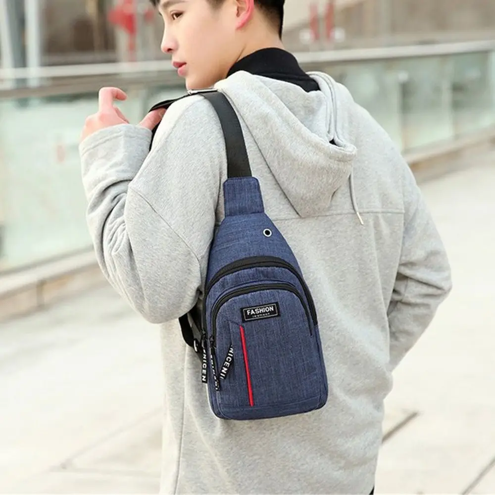 Men's Nylon Crossbody Pack Anti-theft Shoulder Bag Chest Bags Travel Carry Backpack