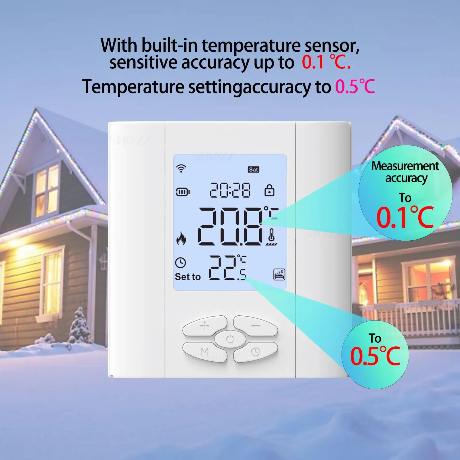 Imagem -02 - Termostato Inteligente Alimentado por Bateria Zigbee 2mqtt Tuya Linha para Caldeira de Água a Gás Chave de Contato Seco Atuador com Alexa Google Home Yandex Aice