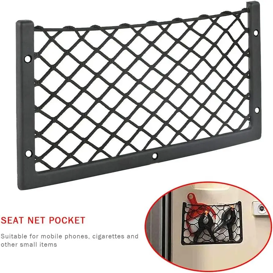 1/2/3Pcs 36*18cm Car Net Door Panel Bus Seat Back Mount Organizer Mesh Pockets Phone Holder Storage Bag Pocket For Wallet Keys