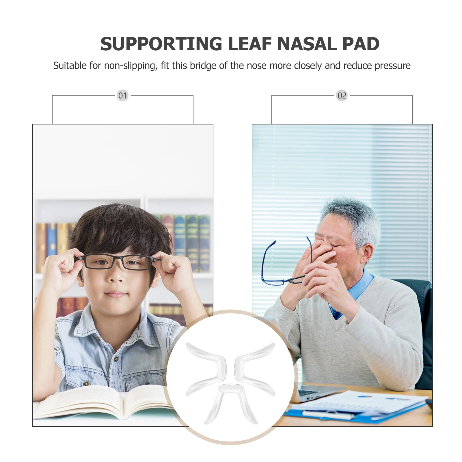 

3Pcs Portable Nose Pads for Glasses Non-Slipping Design Durable Comfortable Fit Closely of The Nose