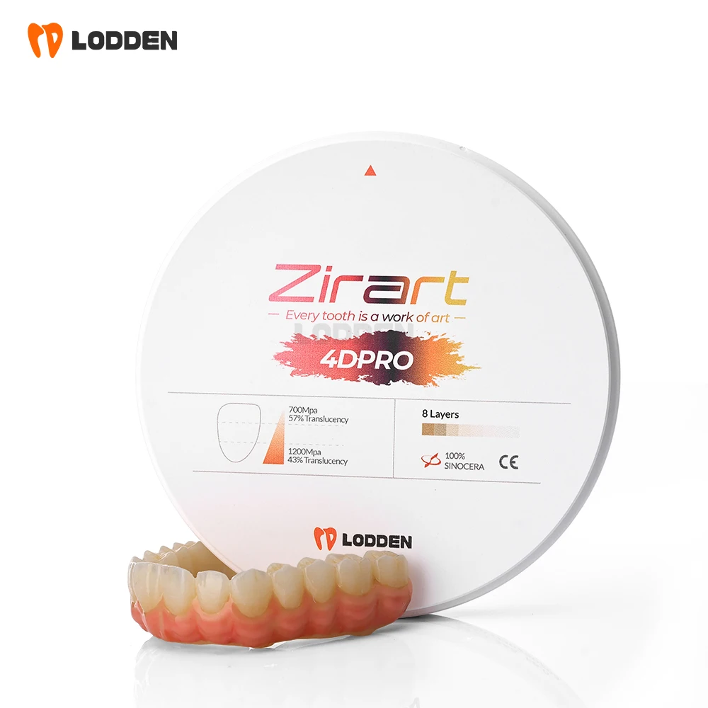 LODDEN 1300 MPa 98 x 16 mm Zirkonoxidblöcke Dentallabor Mehrschichtige 4D Pro Max Ästhetik 8 Schichten Scheiben für CAM CAD Prothesenmaterialien – Detail 11