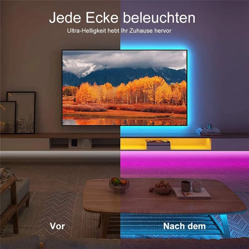 AC88-5050 Elastyczna taśma RGB 5M Wstążka Luces Oświetlenie Led DIY Zmieniający kolor pokój Deco Wtyczka amerykańska