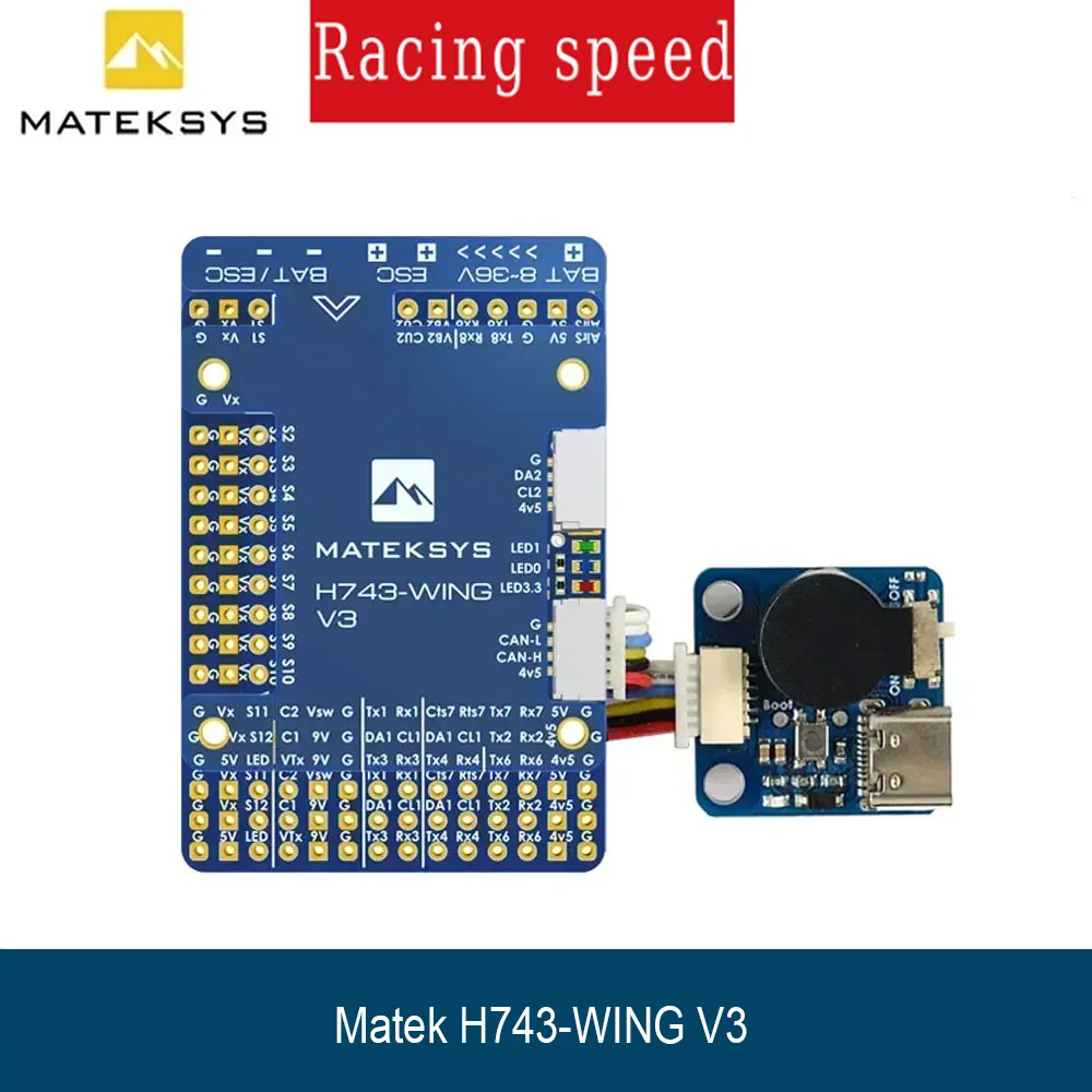 Matek H743-WING V3 Flight Controller – STM32H743VIT6,Built-in OSD, Dual Camera Support,INAV Compatible for FPV Fixed-Wing Drones
