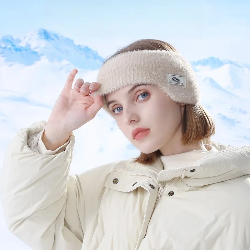 Knitted Thermal Earmuffs Women's Head-mounted Earmuffs Outdoor Riding Cold-proof Ear Bags Thickened Ear Covers