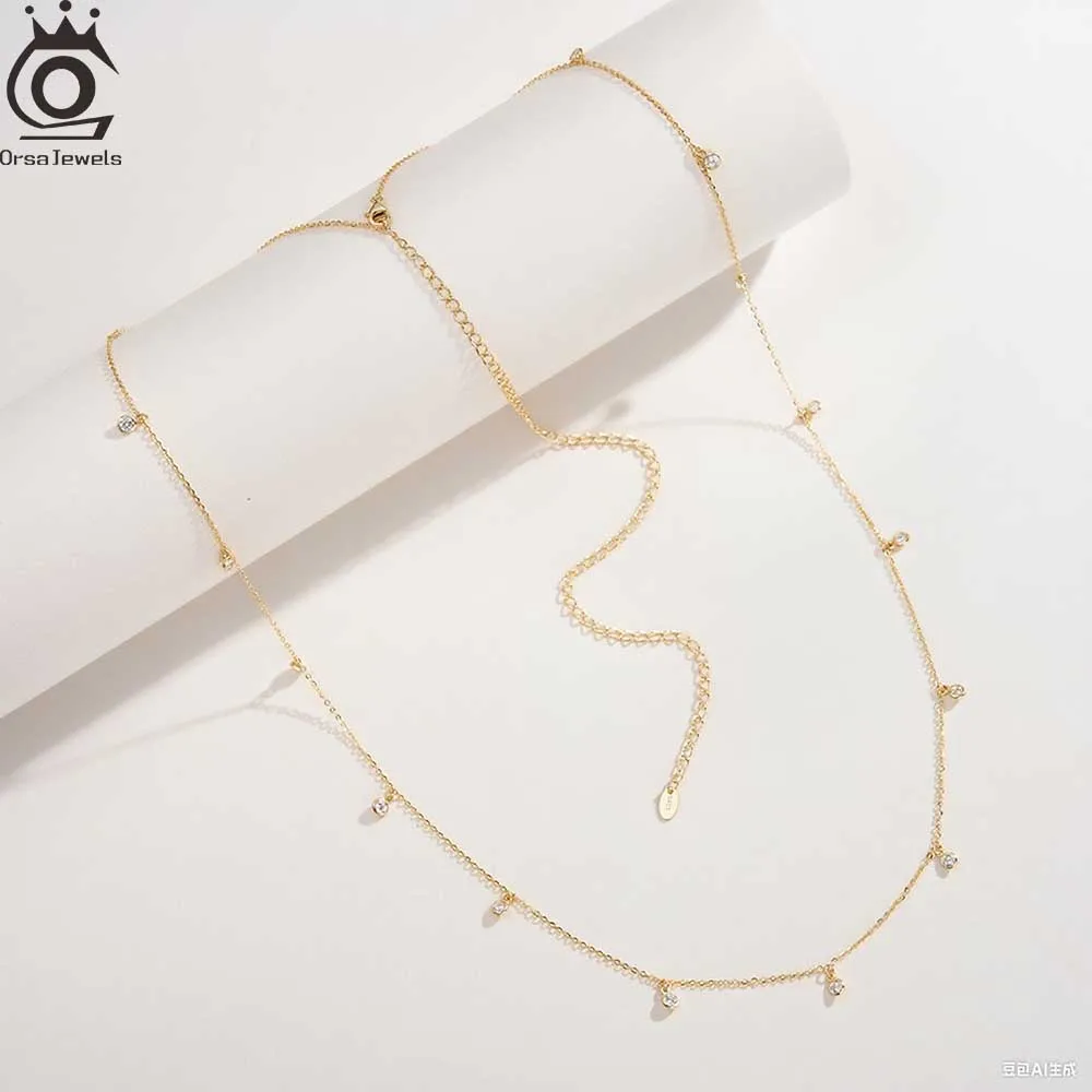 

ORSA JEWELS сексуальный 925 серебряный кристалл циркон пояс для живота поясная цепочка женские летние пляжные бикини цепочка для тела ювелирные аксессуары CW01