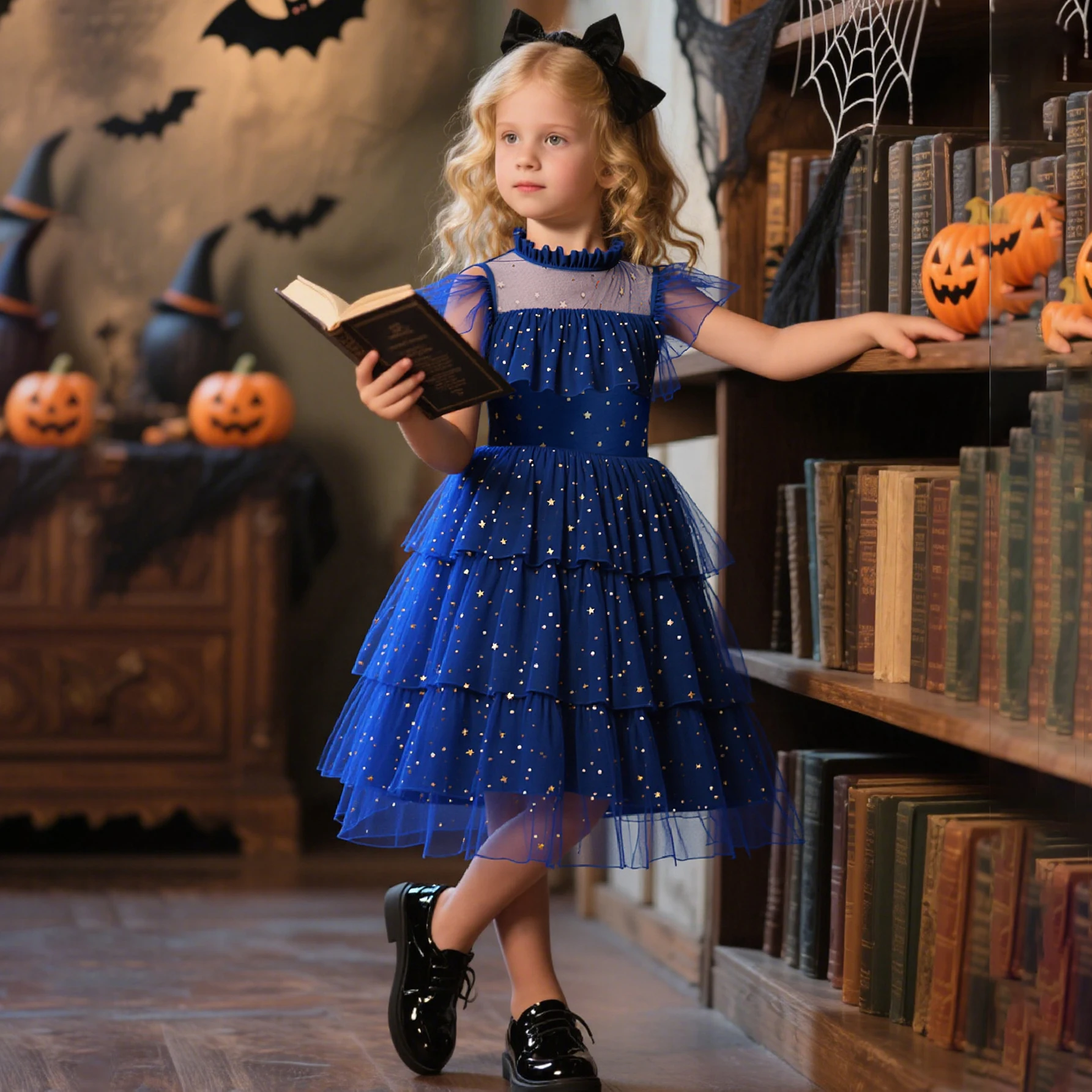 Summer Star Brautjungfern Party Mädchen Kleid Elegante Pailletten Tüll Geburtstag Brautkleider für Mädchen Schleife Prinzessin Abendkostüme