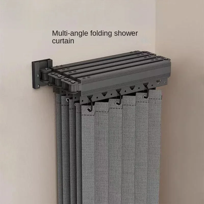 

Без перфорации/пробивания, вращающаяся на 360 градусов многоугольная складная занавеска для душа, скандинавские высококачественные сухие занавески для перегородки ванной комнаты