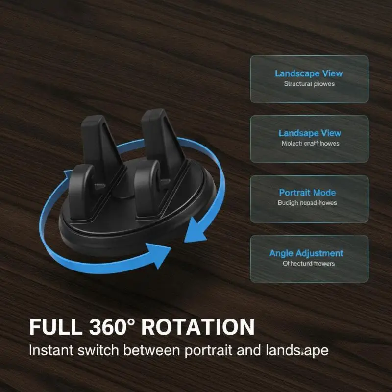 Car Phone Holder Multi-position 360 Degree Rotatable Stand Compatible for Dashboard Desktop Center Console