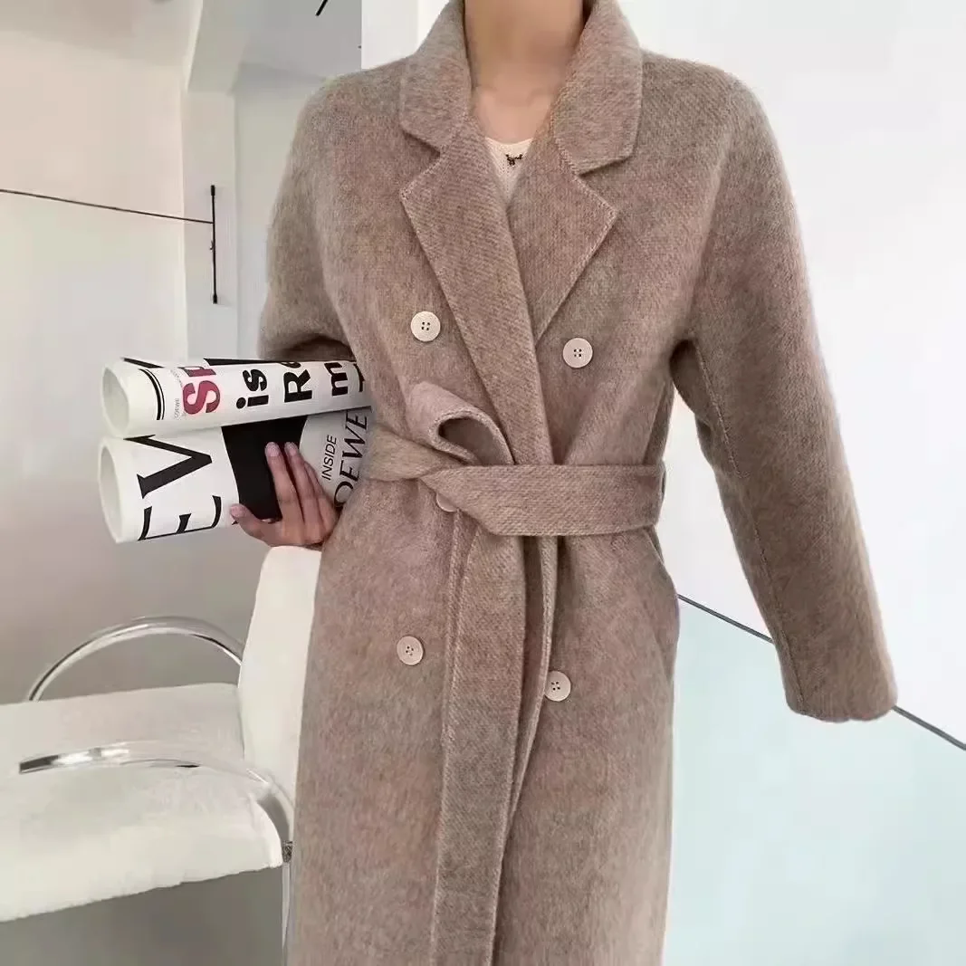 2024 classic elegant temperament high-end two-sided wool coat women in long style two-sided woolen fashion coat woman