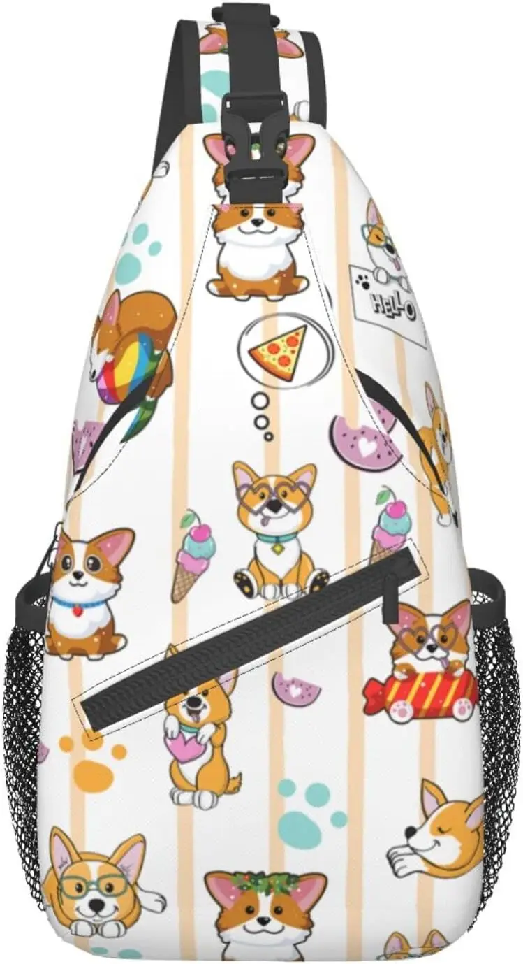 Simpatica borsa a tracolla a tracolla per cani Corgi per donna con tasche Multiple e tracolla regolabile adatta per i viaggi quotidiani