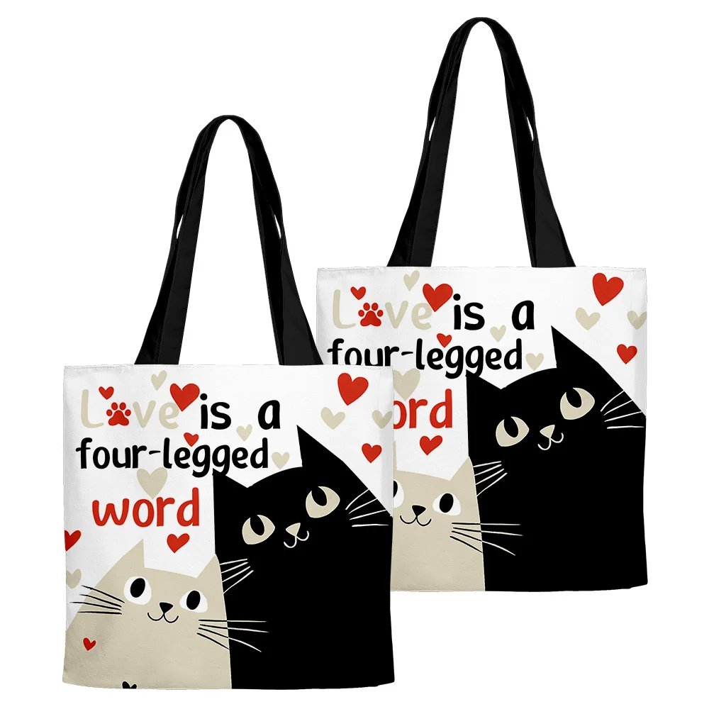

Cute Cat Tote Bags funny quote unisex Fashion Shoulder Bag oxford Portable Handbags for Cat Lover Lightweight Shopping Bag