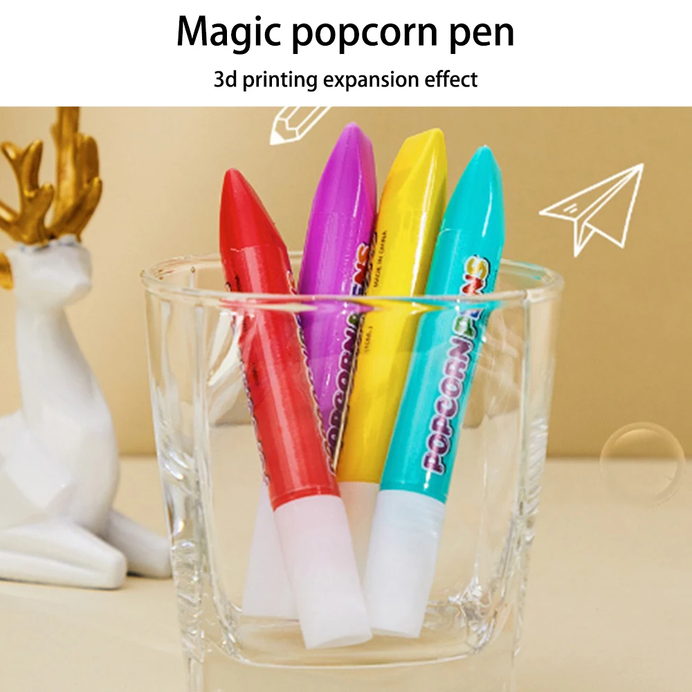 3d Printing Pen Graffiti Popcorn Pen Expansion Effect Birthday Card Child Pencils And Writing Instruments Handmade Bubble Pen