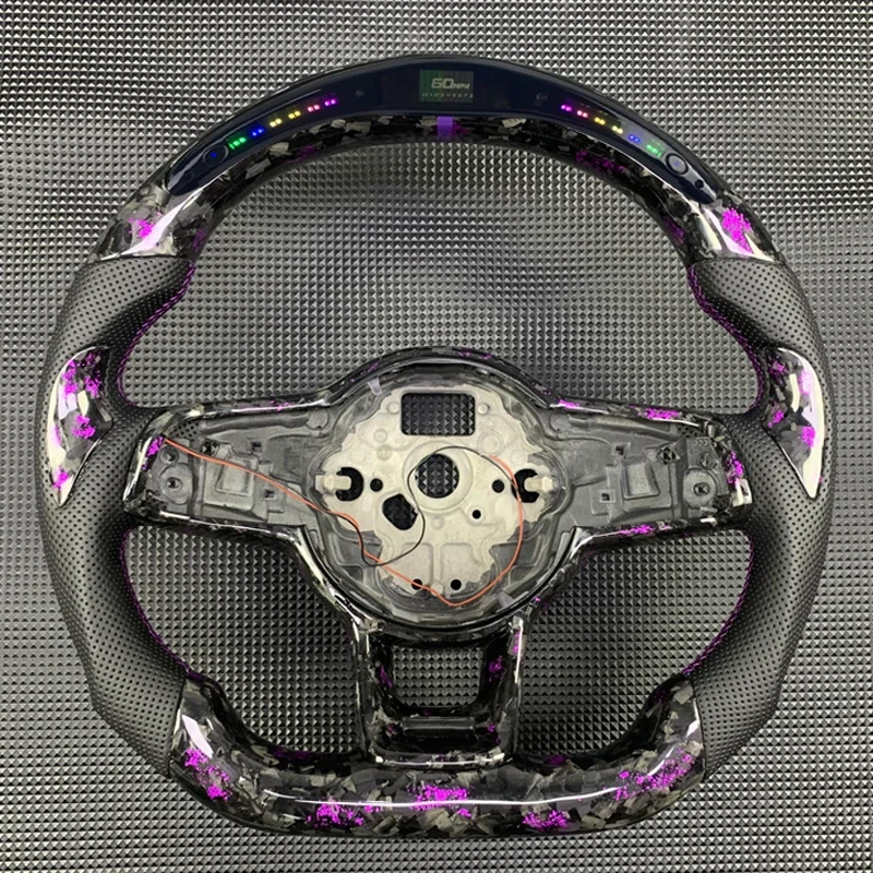 For Volkswagen VW GTI R Rline R-LINE MK7.5 Mk7.5R Golf MK7 GTI Carbon Fiber Customized Steering Wheel LED Display