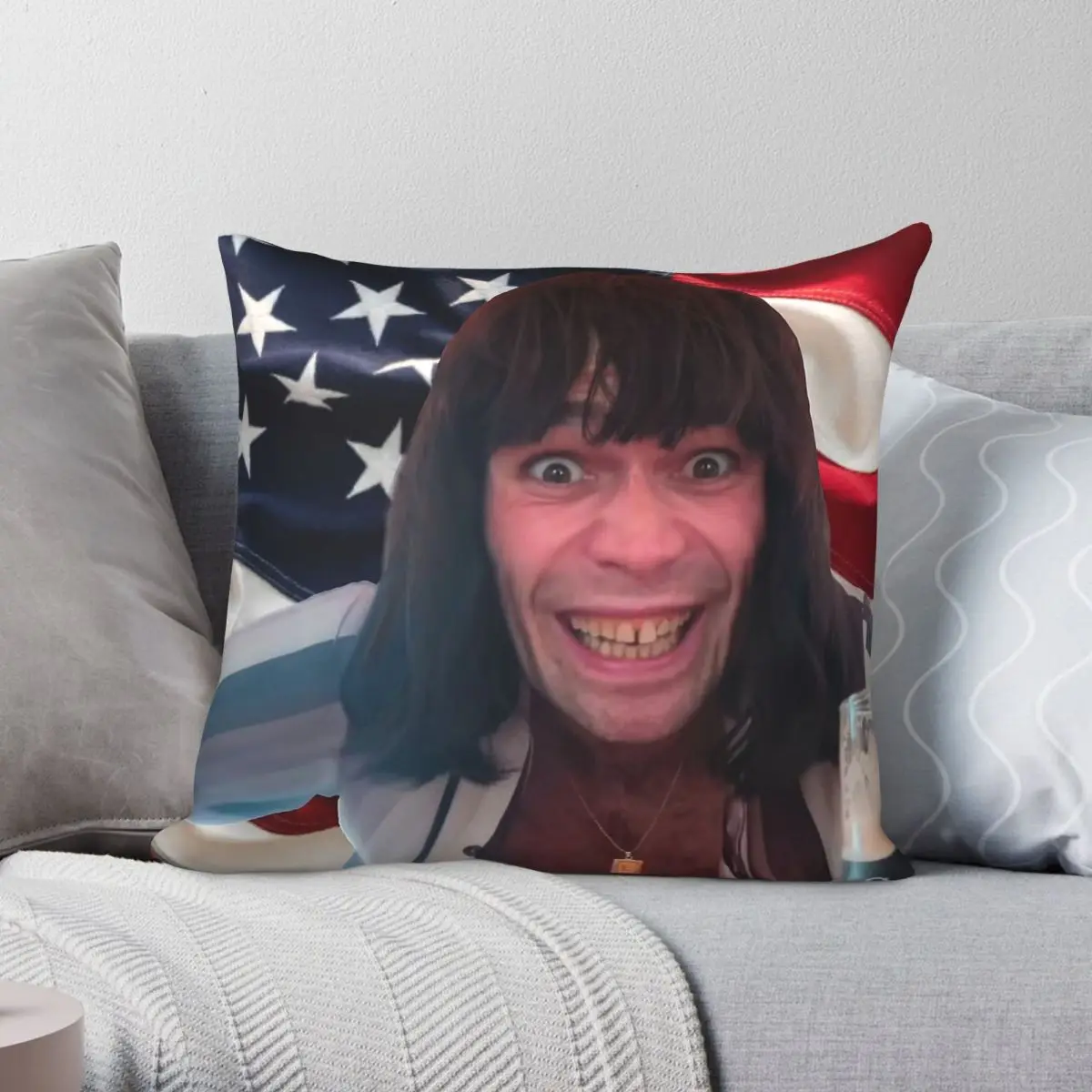 KJ Apa Mr. Fantasy American Flag Square Pillowcase Polyester Linen Velvet Printed Decor Throw Pillow Case Room Cushion Cover 18
