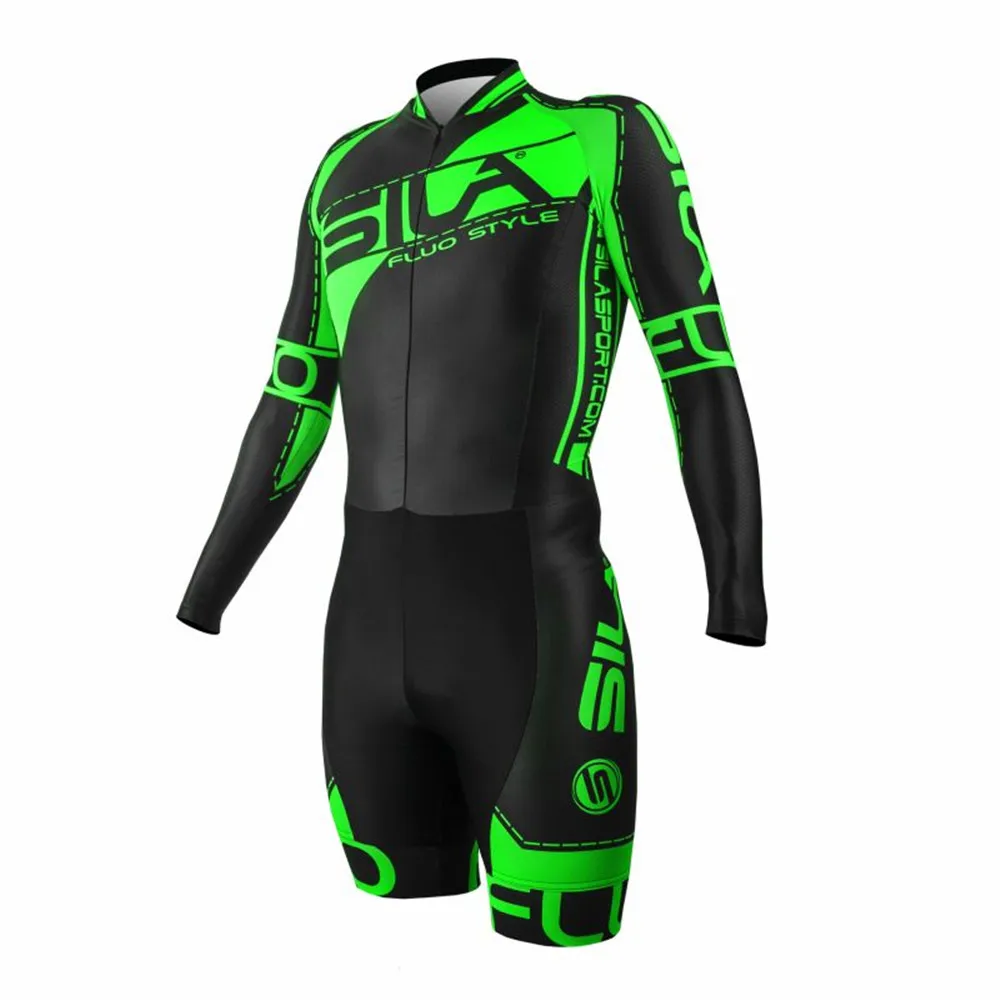 Sila Kids Bike Jumpsuit New Long Sleeve Coverall Pro Team Inline Speed Skating Suit Summer Race Children's Fast Skating Bodysuit