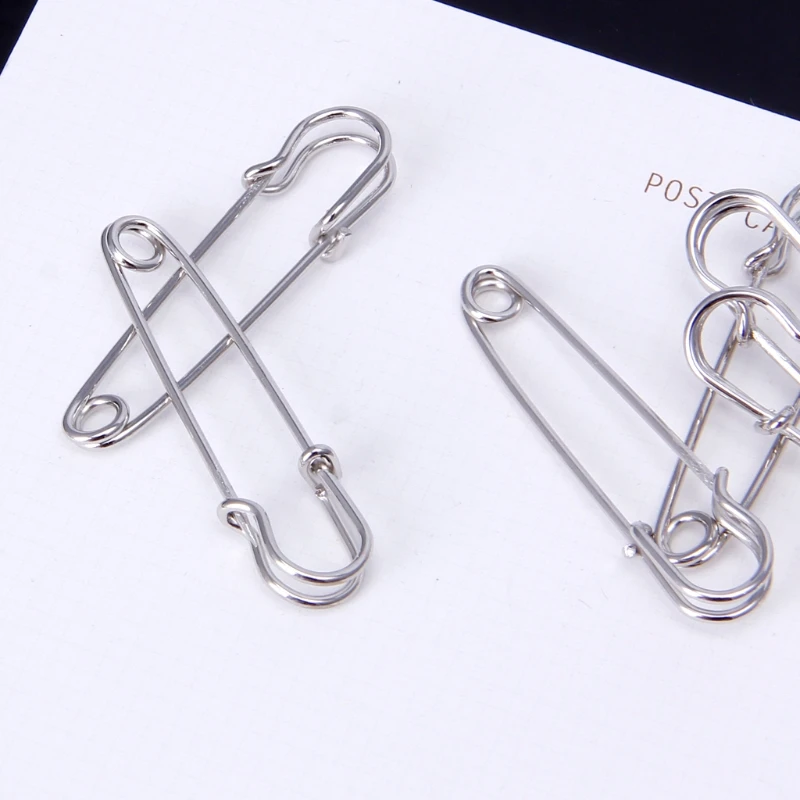 10PCS Silver Tone Large Strong Duty Safety Pins DIY Sewing Tools Stainless Steel