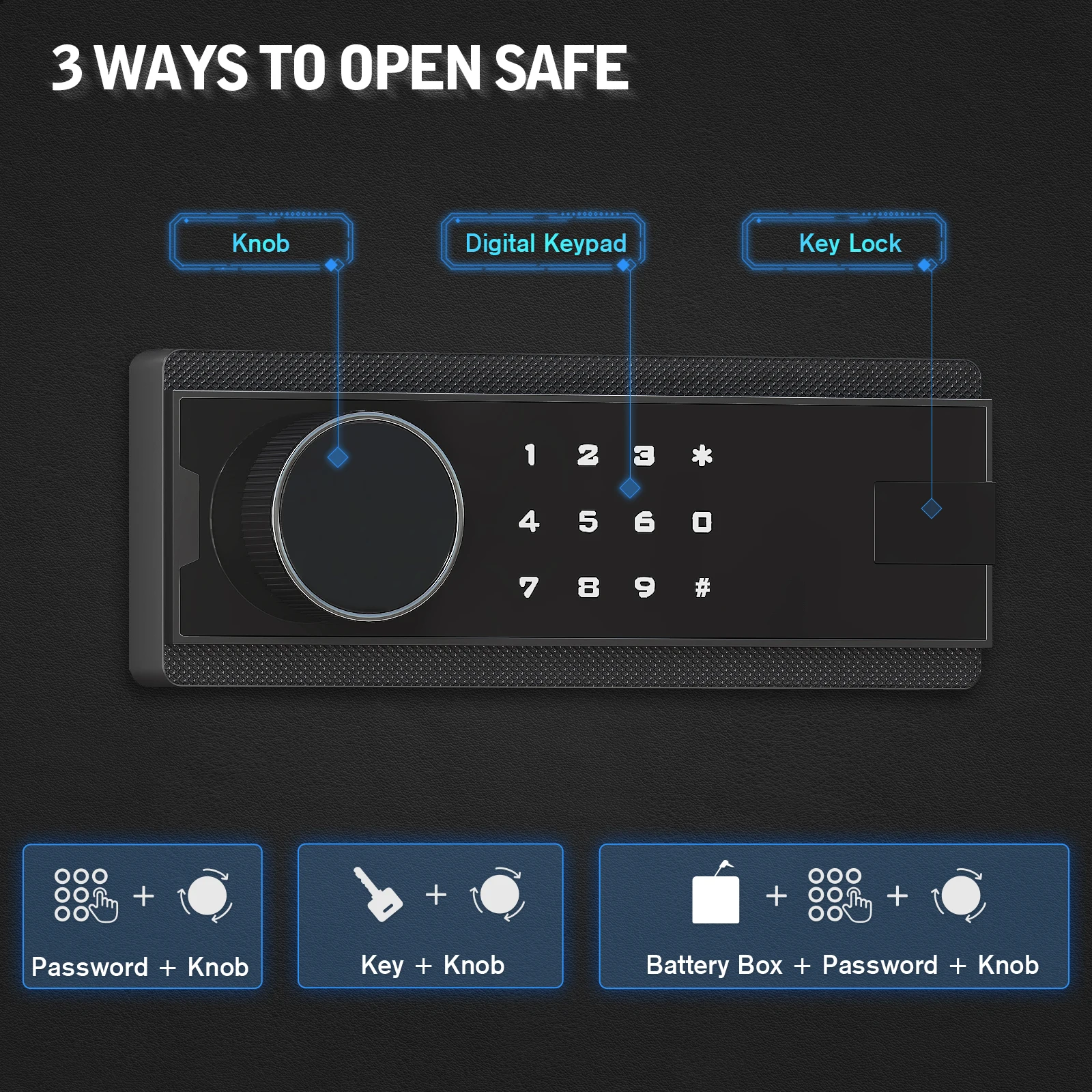 kavey Large Unassembled Gun Safe with Dual Alarm，Mute Mode，Long Gun Cabinet for Rifles with Touchscreen Pad，Removable Shelves