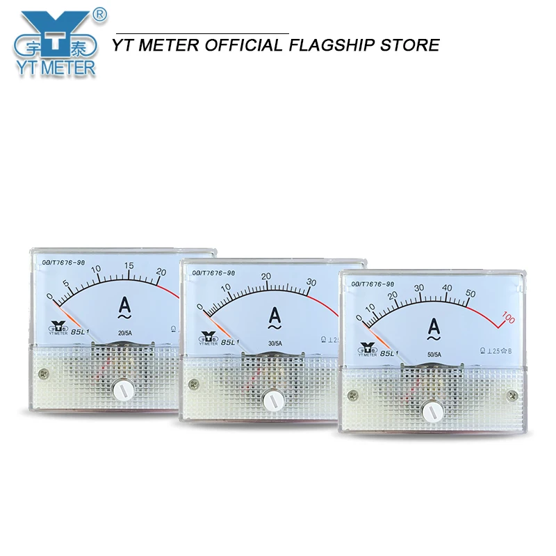 85L1 AC 2 times overload ammeter 20/30/50/100/400/600/5A pointer buffer 56*64mm