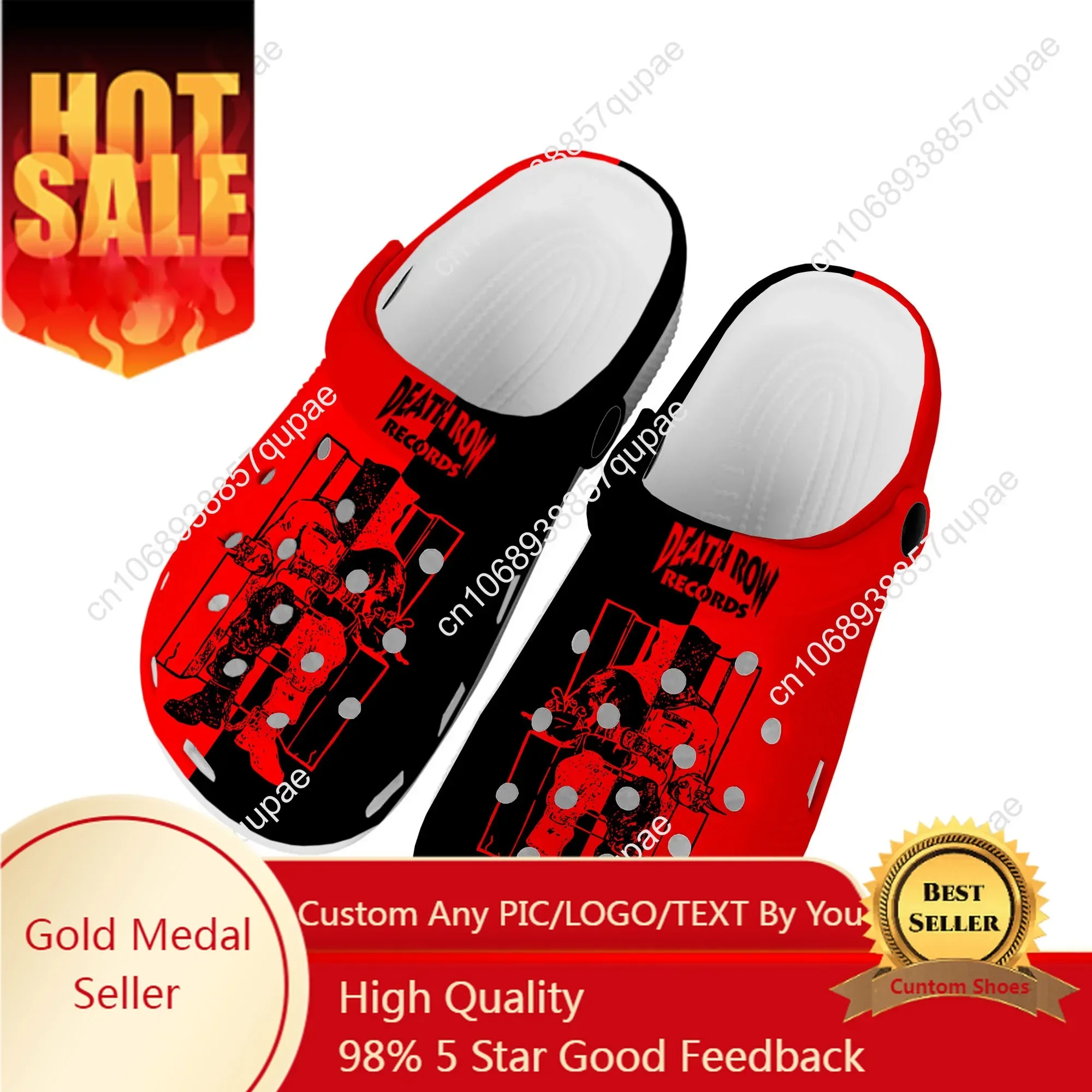 

Death Row Records Home Clogs Custom Water Shoes Mens Womens Teenager Shoe Garden Clog 3D Print Sandals Beach Hole Slippers