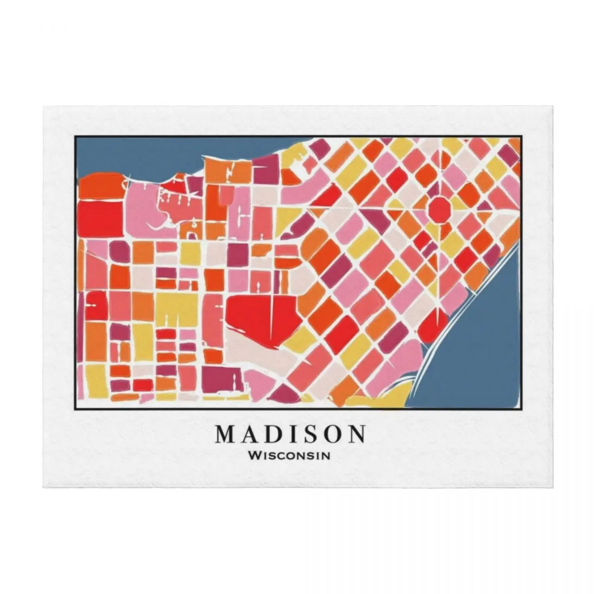 

Colorful Madison, Wisconsin Map Throw Blanket Weighted Soft Plush Plaid Plaid on the sofa anime Blankets