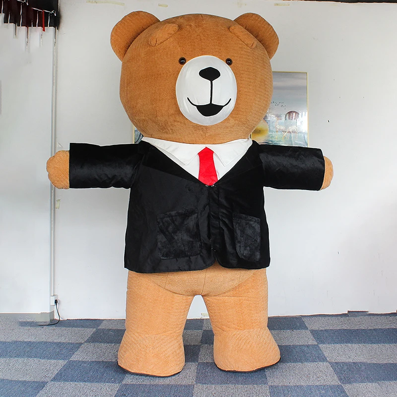 Inflatable Teddy Bear Costumes Furry Wedding Party Full Body Ceremonial Dress Teddy Bear Mascot Costume For Adult Fur Suit