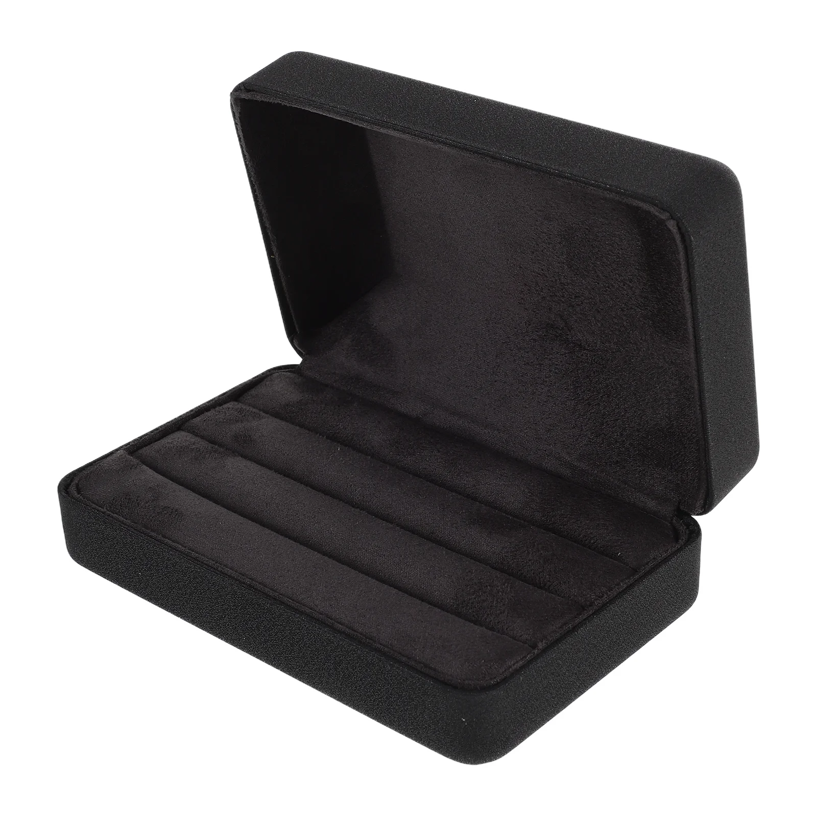 

Jewelry Box Black Compact Travel Organizer For Rings Earrings Accessories Small Storage Case Portable Dustproof Shockproof