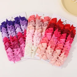 24 pçs/set cabelo sólido arcos cabelo clipes presilhas Headwear colorido bonito grampos Boutique Bowknot Headwear Acessórios para cabelo crianças