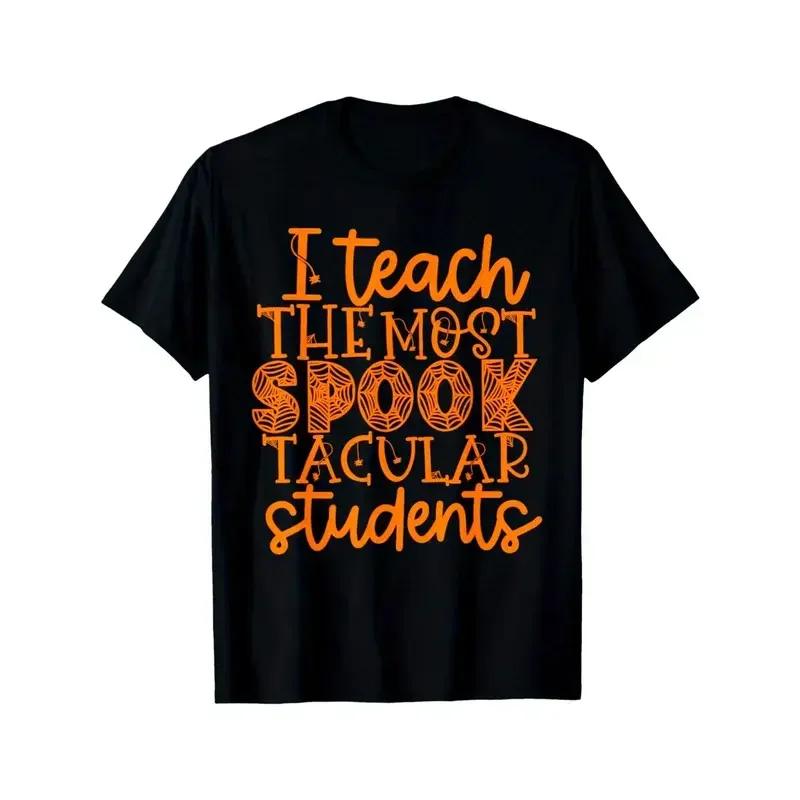 Spooktacular Students Teacher Graphic T-Shirt, Funny Halloween School Tee