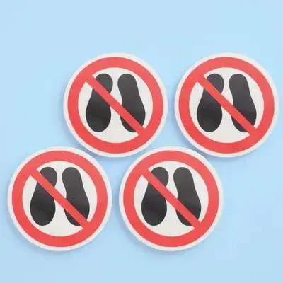 

4Pcs Vinyl Safety Warning Stickers Do Not Step Decals Adhesive Labels for Floor Office Outdoor Surface No Stepping Sign