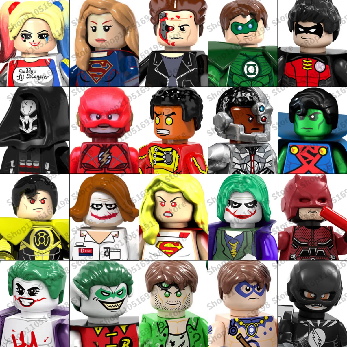 

Superhero building block doll toy Superman Green Lantern assembly brick children's educational block toy Christmas gift