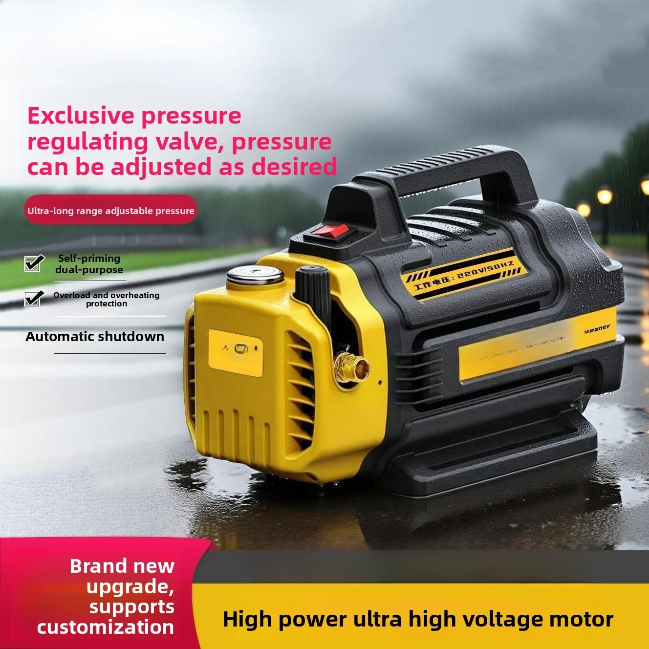 Commercial Ultra-high Voltage 220V Car Washing Machine, High-power and Powerful Floor Cleaning
