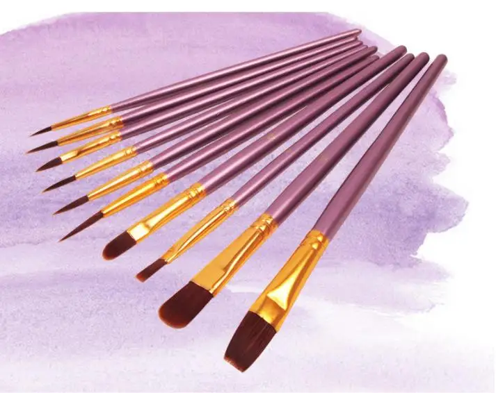 10 Stuks Nylon Wol Krijtborstel Set Multifunctionele Verfkwast Schilderij Benodigdheden