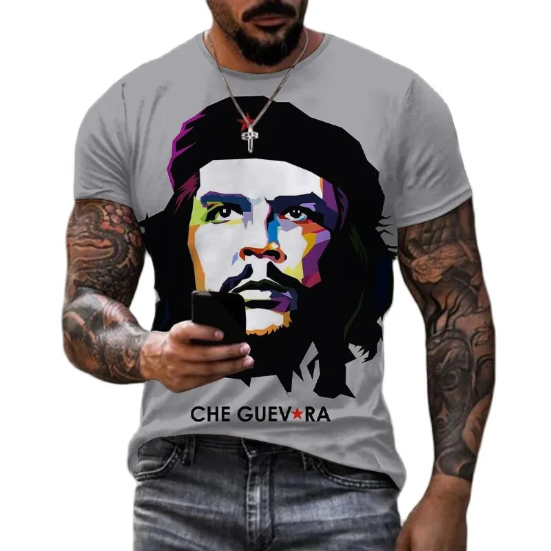 3D Che Guevara Graphic T Shirt For Men Clothing Harajuku Fashion T-Shirts Leisure O-neck Short Sleeve Pullover Summer Loose Tops