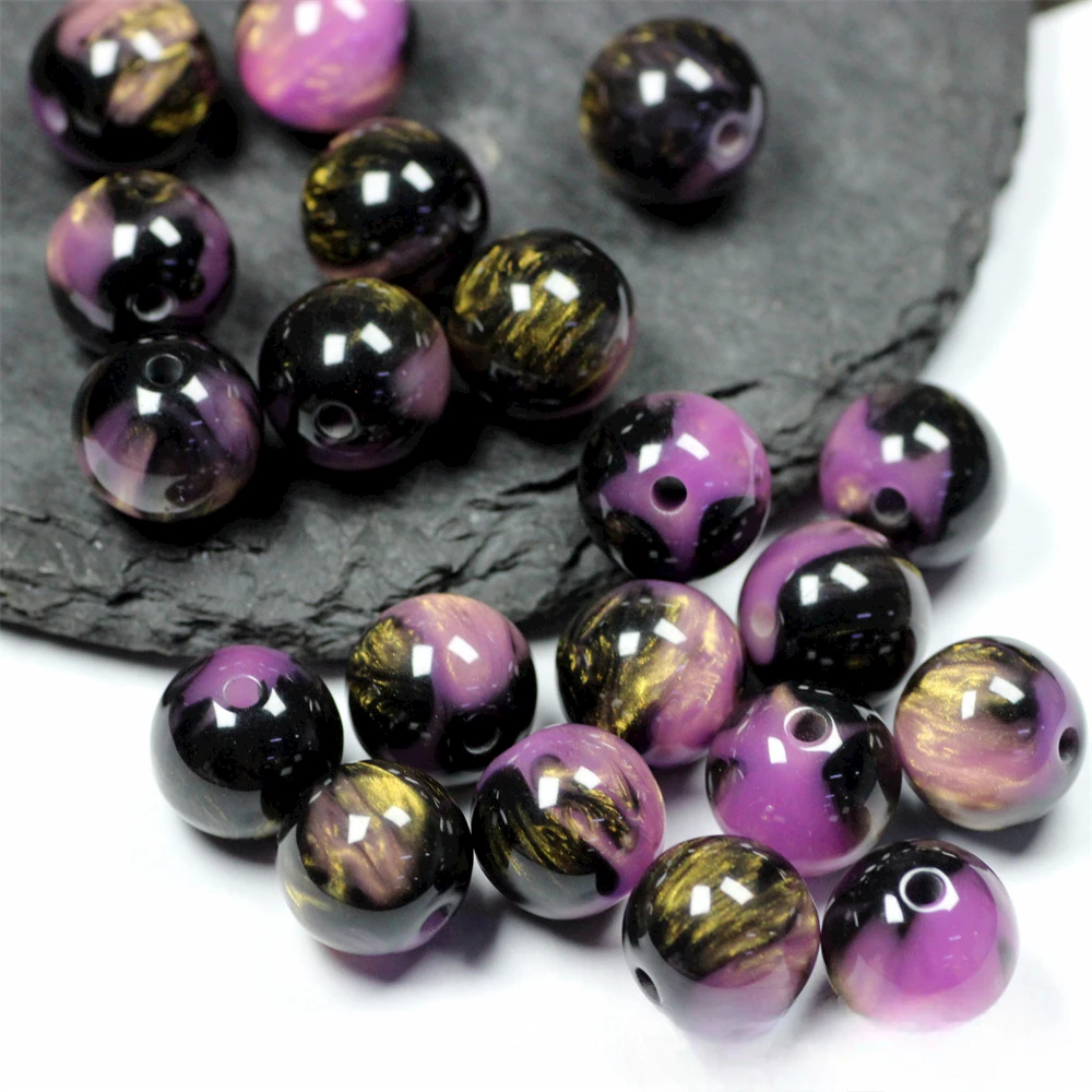 لامعة لامعة مستديرة 12 مللي متر الراتنج الملونة البلاستيك فضفاض الخرز لصنع المجوهرات النتائج سوار ذاتي الصنع #1